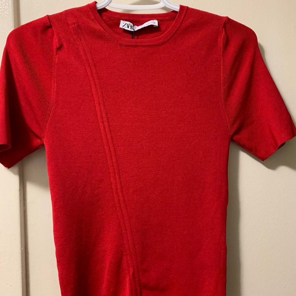 NWT ZARA knit sweater top with drawstring